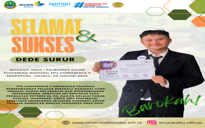 Delegasi SMAN 1 Kalibunder dalam Konferensi Nasional FPU Conference 9 Kemenpora Jakarta, 04 Januari 2026
